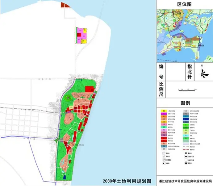 湛江市东海岛龙海天片区控制性详细规划公示:一心两带