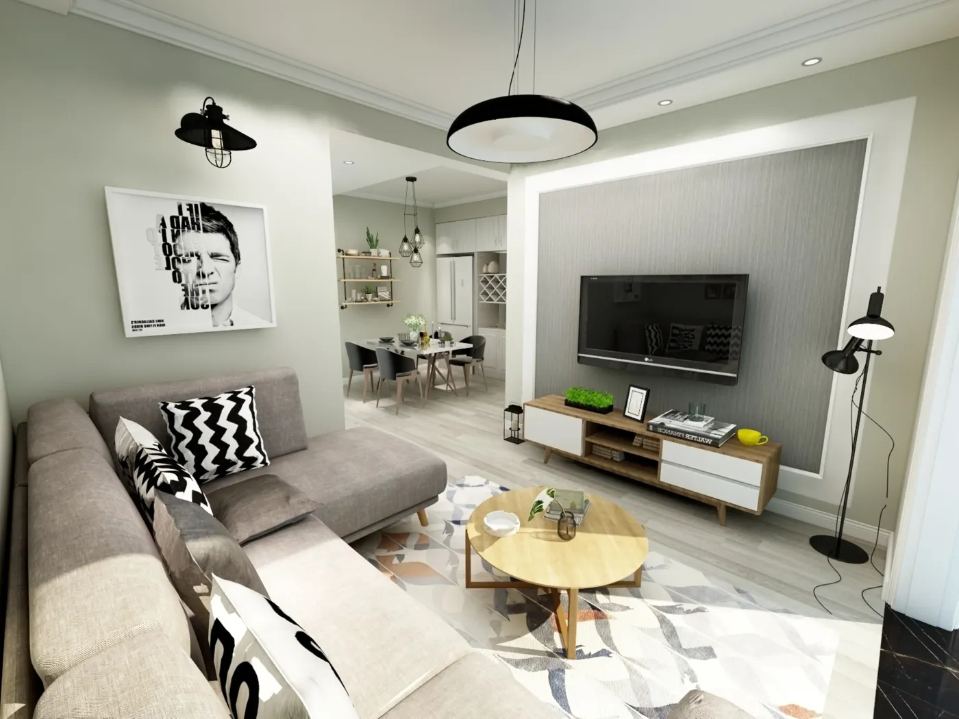 西锦国际86平米现代简约风格装修效果图都市年轻人的小资生活